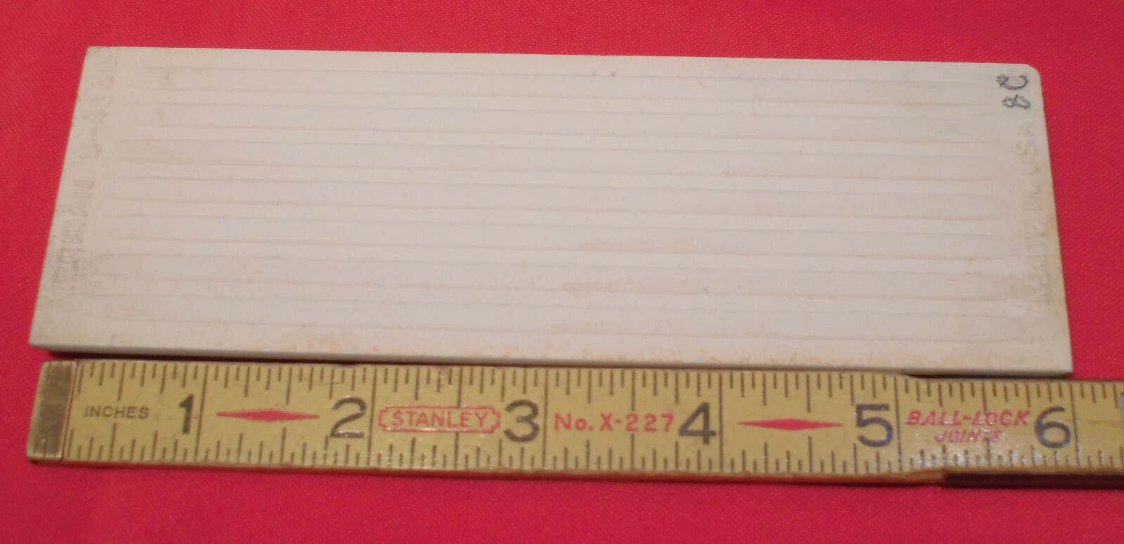 1 pc. Vintage Matt Ceramic Bullnose Tile 2” X 6” Dawn Gray; by American Olean
