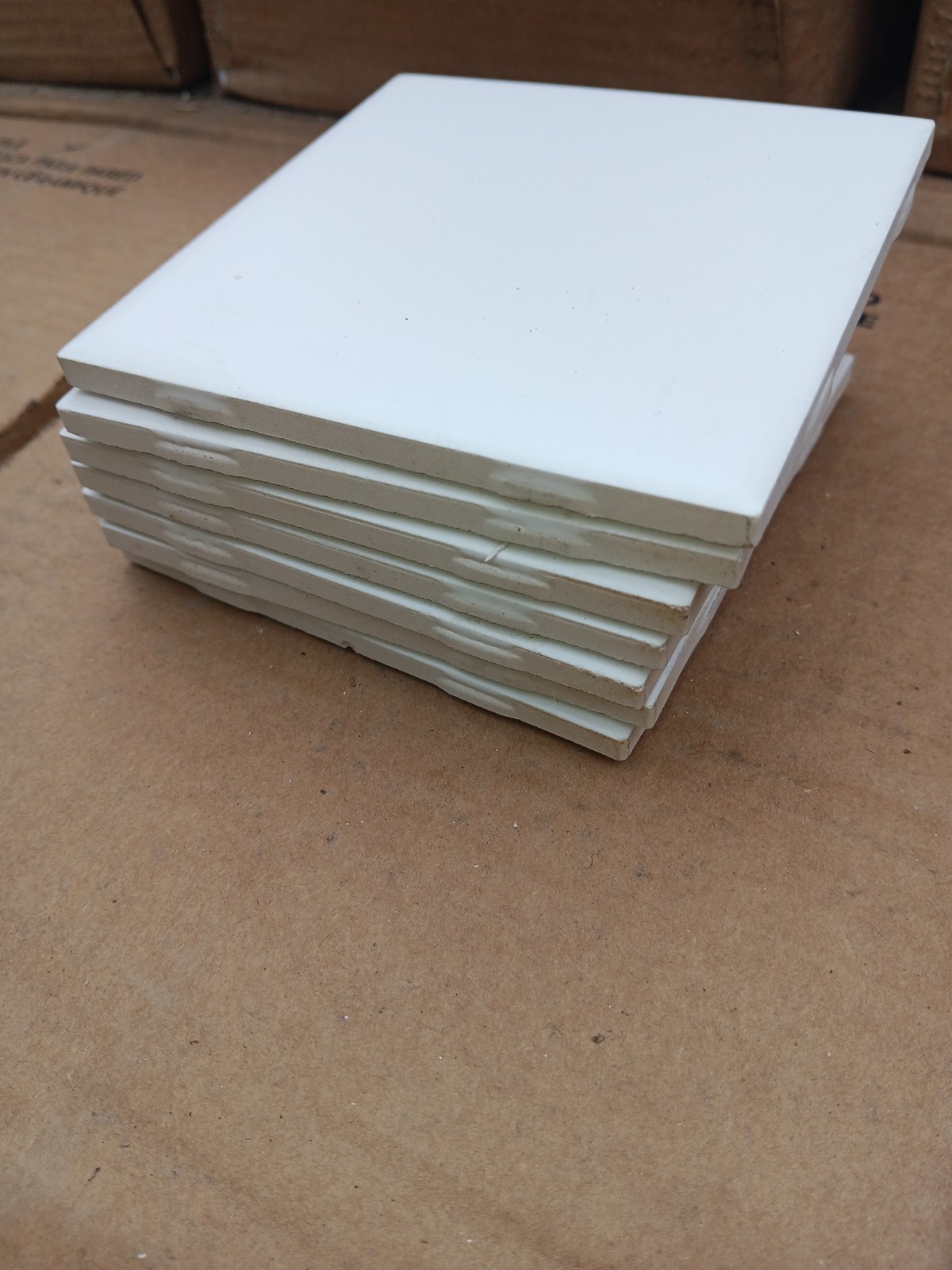 1 Box -50 Tiles (6 ft²) – Matte Artic White 4×4 Ceramic Subway Tile..Vintage