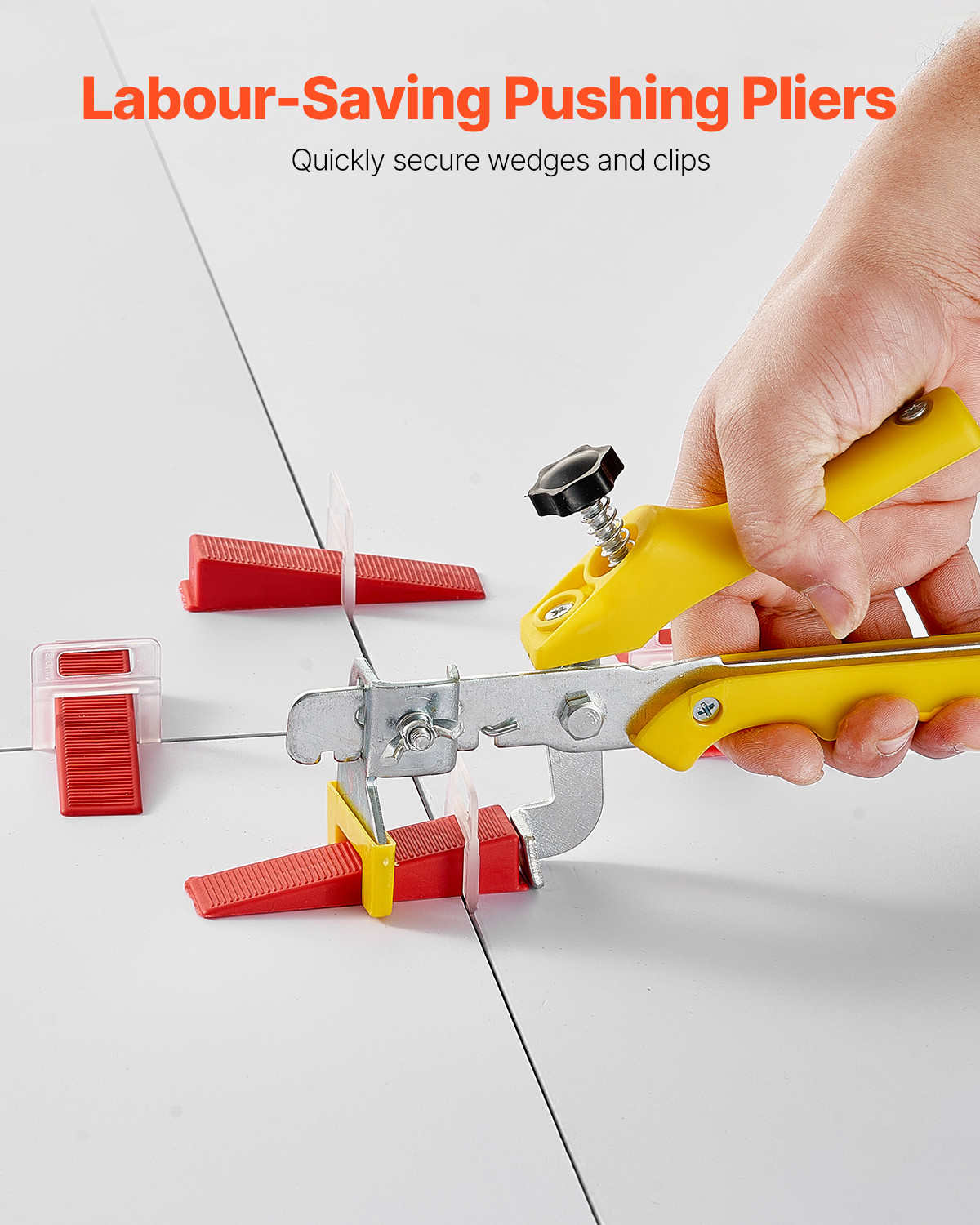 Tile Leveling System 1/8″ (3 mm) 700pcs Tile Spacers+200 Reusable Wedges 1 Plier