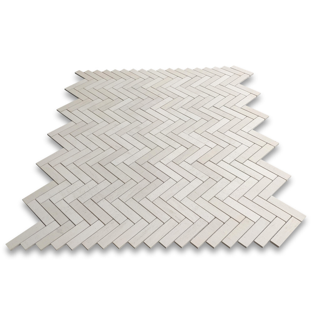 H7FXH Golden Beach Moleanos Beige Limestone 1×4 Herringbone Tile Honed