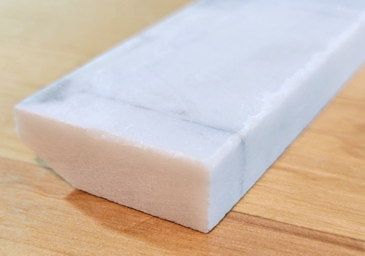 10 PCS – MARBLE PENCIL TRIM LINER 12 X 1-1/4 X 3/8″ White / Gray Italian Marble