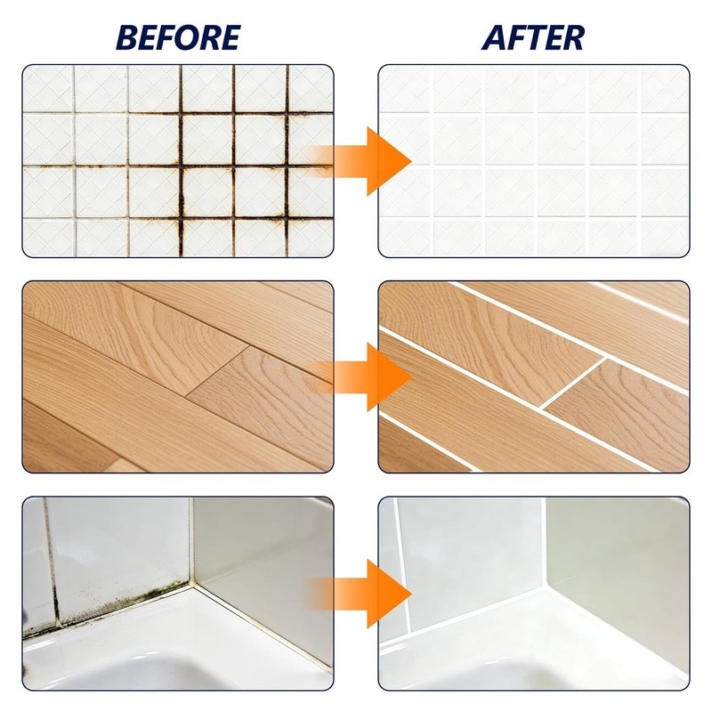 3-in-1 Tile Grout Repair Kit Waterproof Adhesive Cracks Stains Filling Renewing