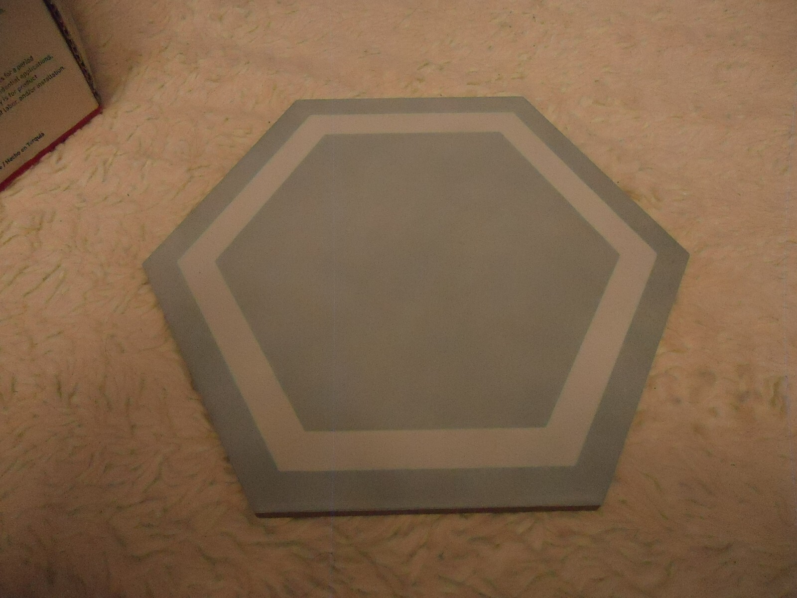 ANATOLIA HEXAGON PORCELAIN TILE 10 PK LIGHT BLUE & WHITE FRAME 6.89″ X 7.87″