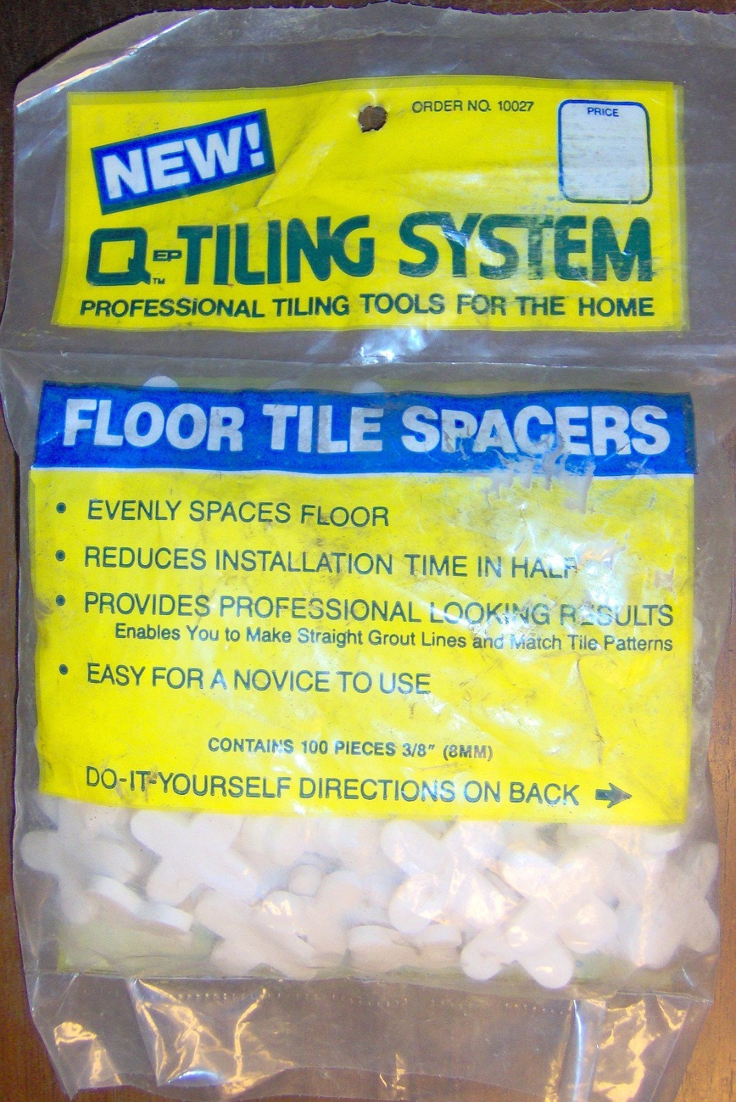 100 count TILE SPACERS 3/8″ 10 mm white fLeXiBLe PVC Cross VINTAGE QEP 10027