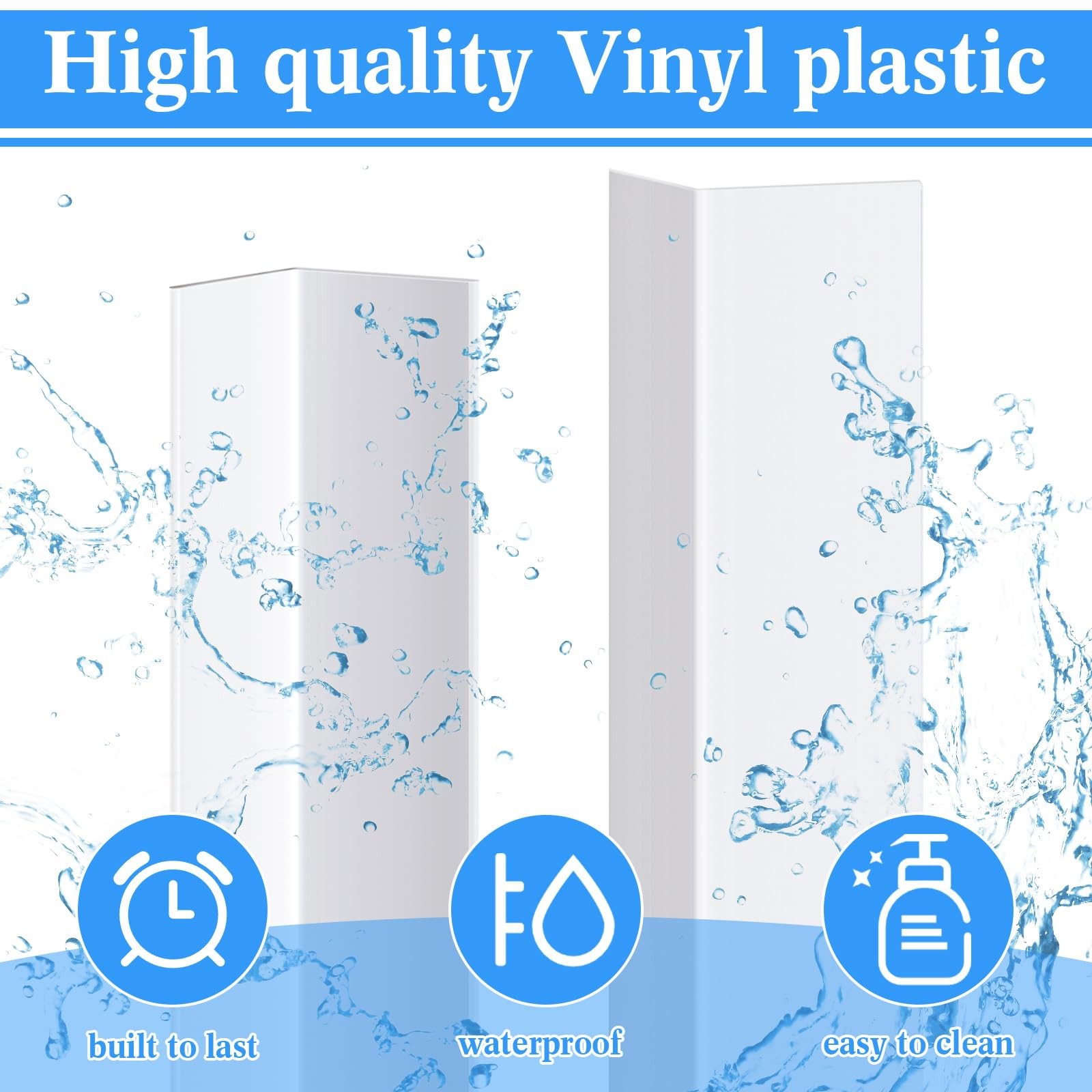 10 Pcs 2-3/8 x 48 Inches Wall Corner Protector Guards, Vinyl Corner Trim Mold…