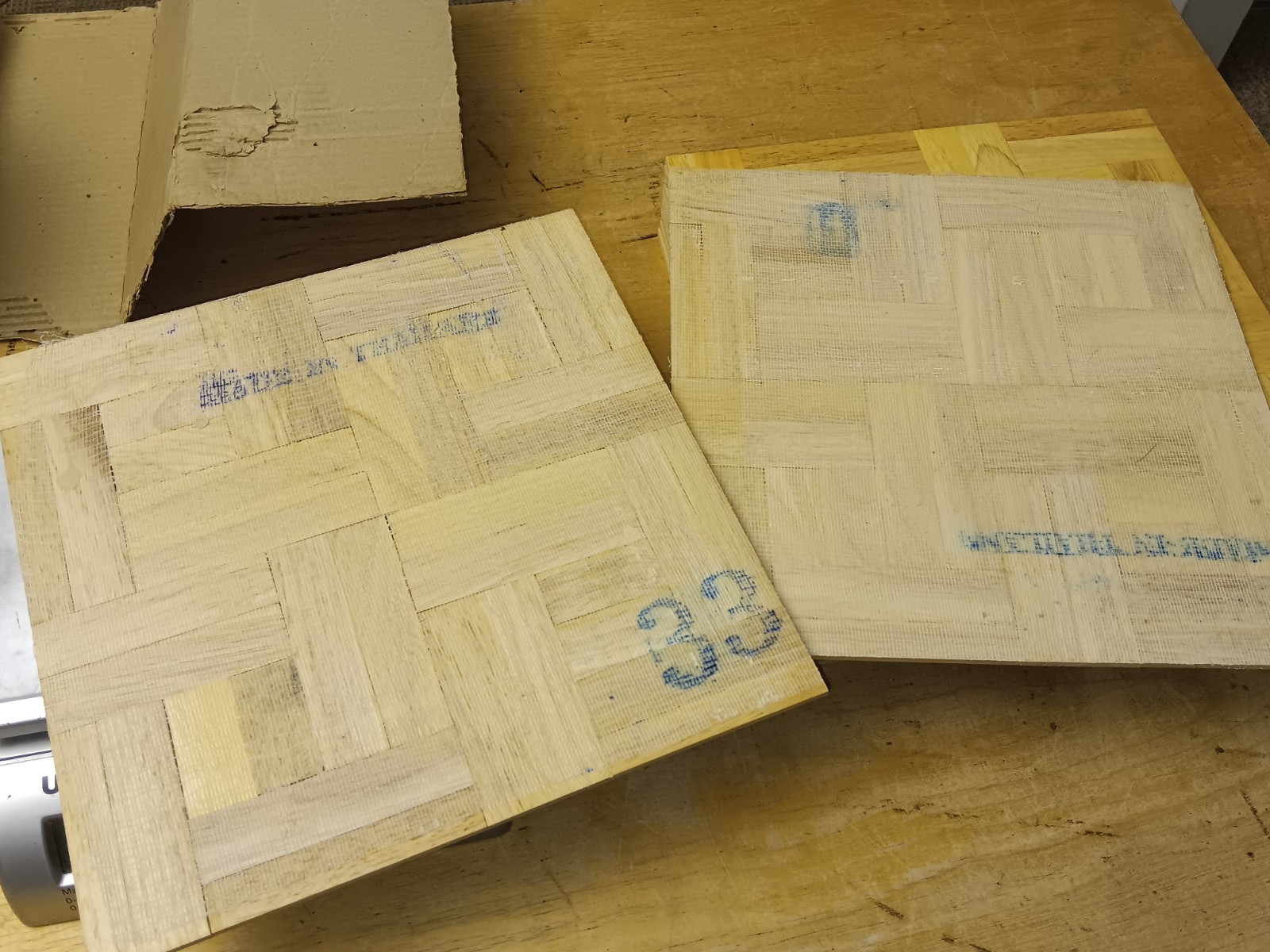 Oak Tree Hevea Wood HADDON HALL Parquet solid wood floor tiles Brand New 12 PCS.