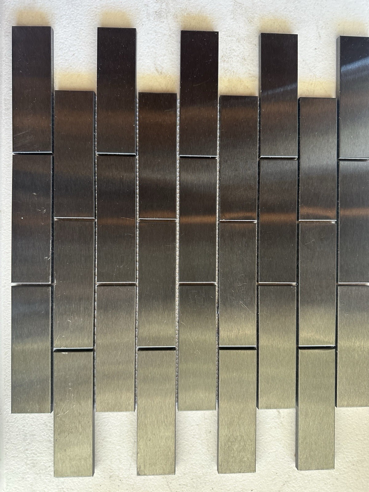Black Brushed Stainless Aluminum Mosaic 1×4 Mosaic Tile Backsplash Kitchen Bath