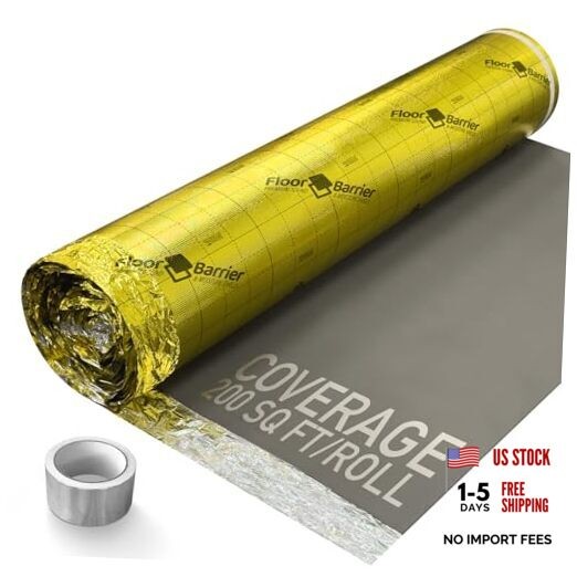 Premium Floor Underlayment with Moisture Barrier – 200 sq ft Roll, 3mm 1 Pack