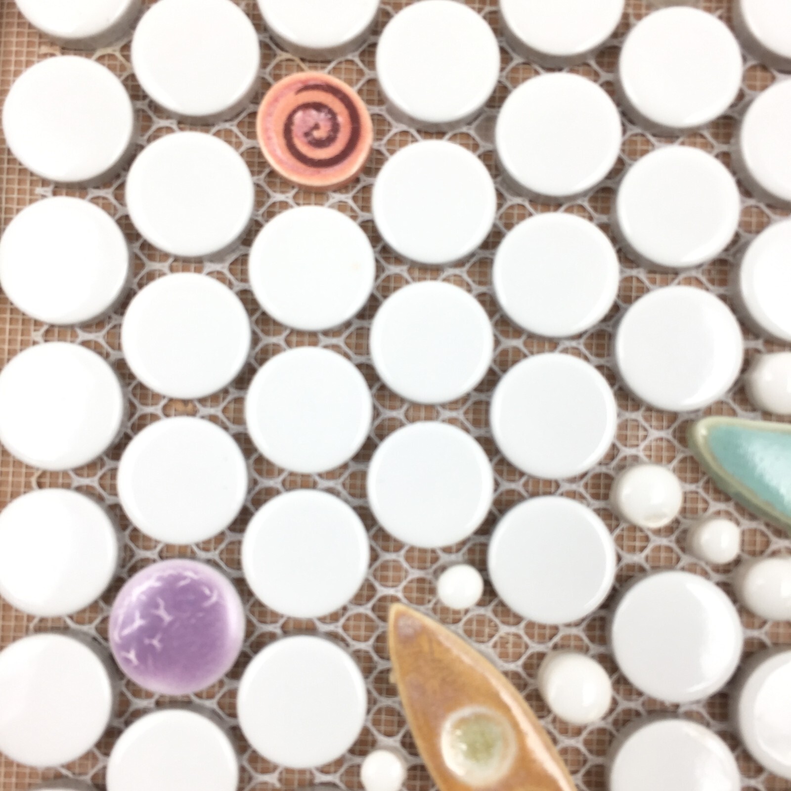 Handmade Tile Mosaic Panel Backsplash 1/4″ Thick, 11.5″ x 14″ Mounted On Mesh