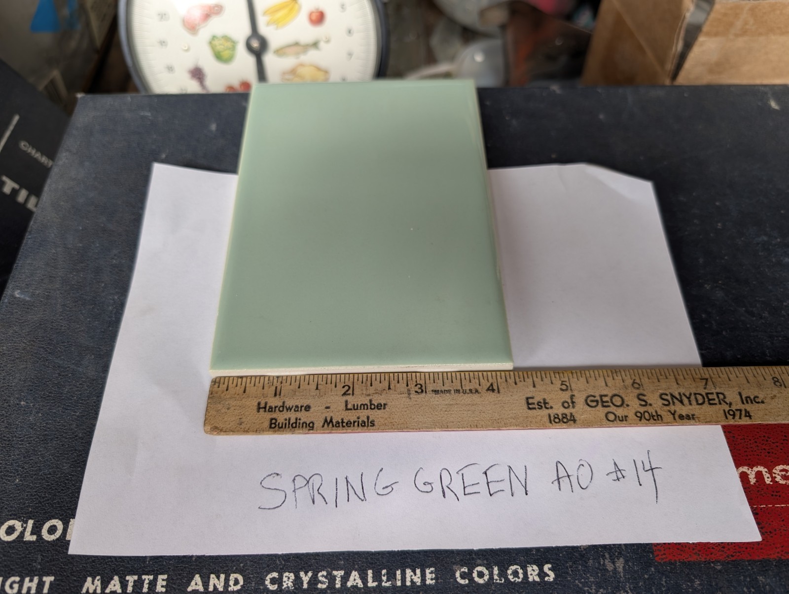 1 piece 4-1/4″ X 6″ Ceramic Tile #14 Spring Green New American Olean Tile