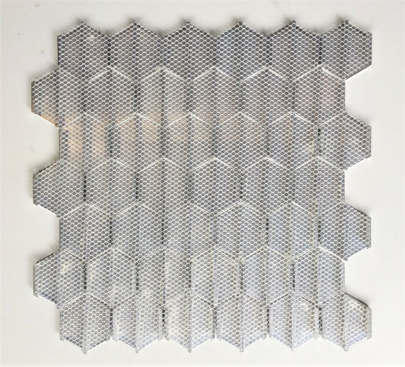 Brushed Aluminum Multi-Color 2 inch Hexagon Mosaic Backsplash Tile (BOX OF 10)