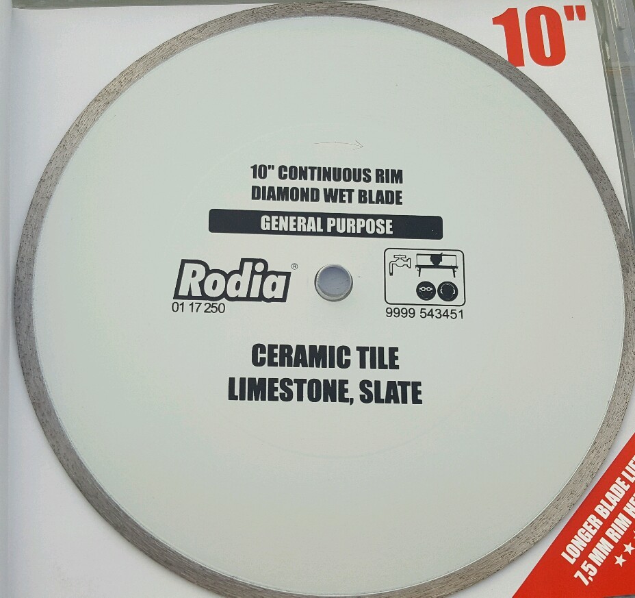 Rodia 01.17.250 ceramic tile limestone slate 10″ continuous rim diamond wet blad