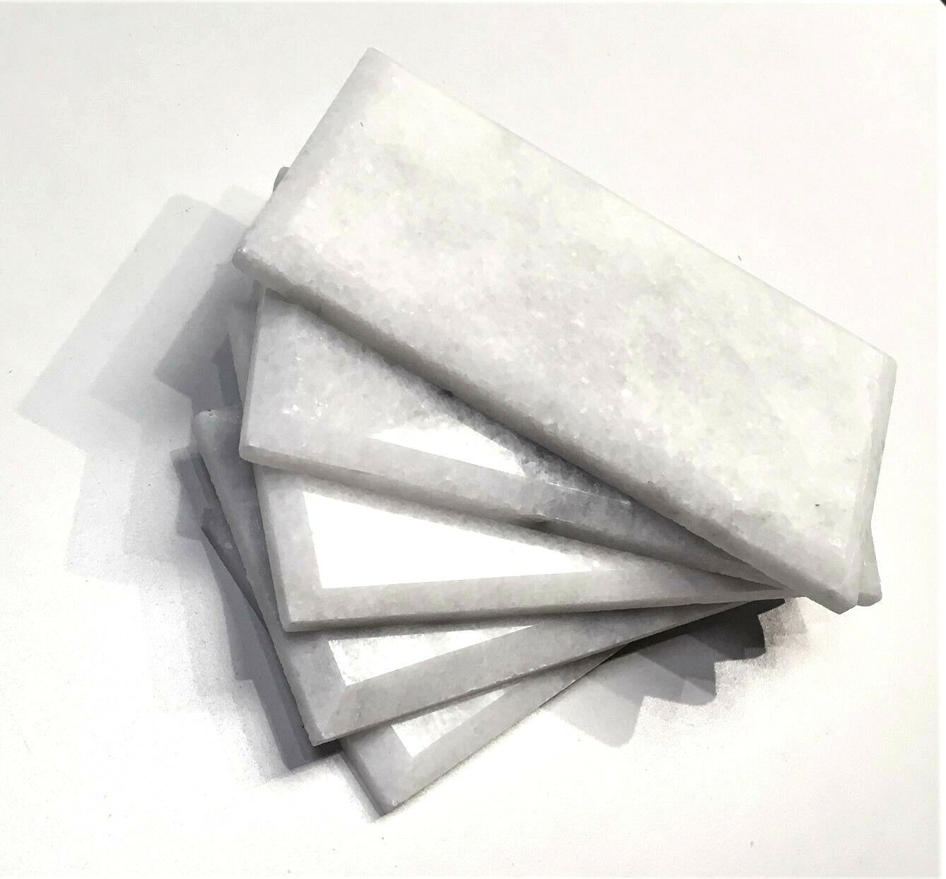 Carrara White 3×6 Polished Wide Beveled Subway Marble Tile Wall Backsplash Bath