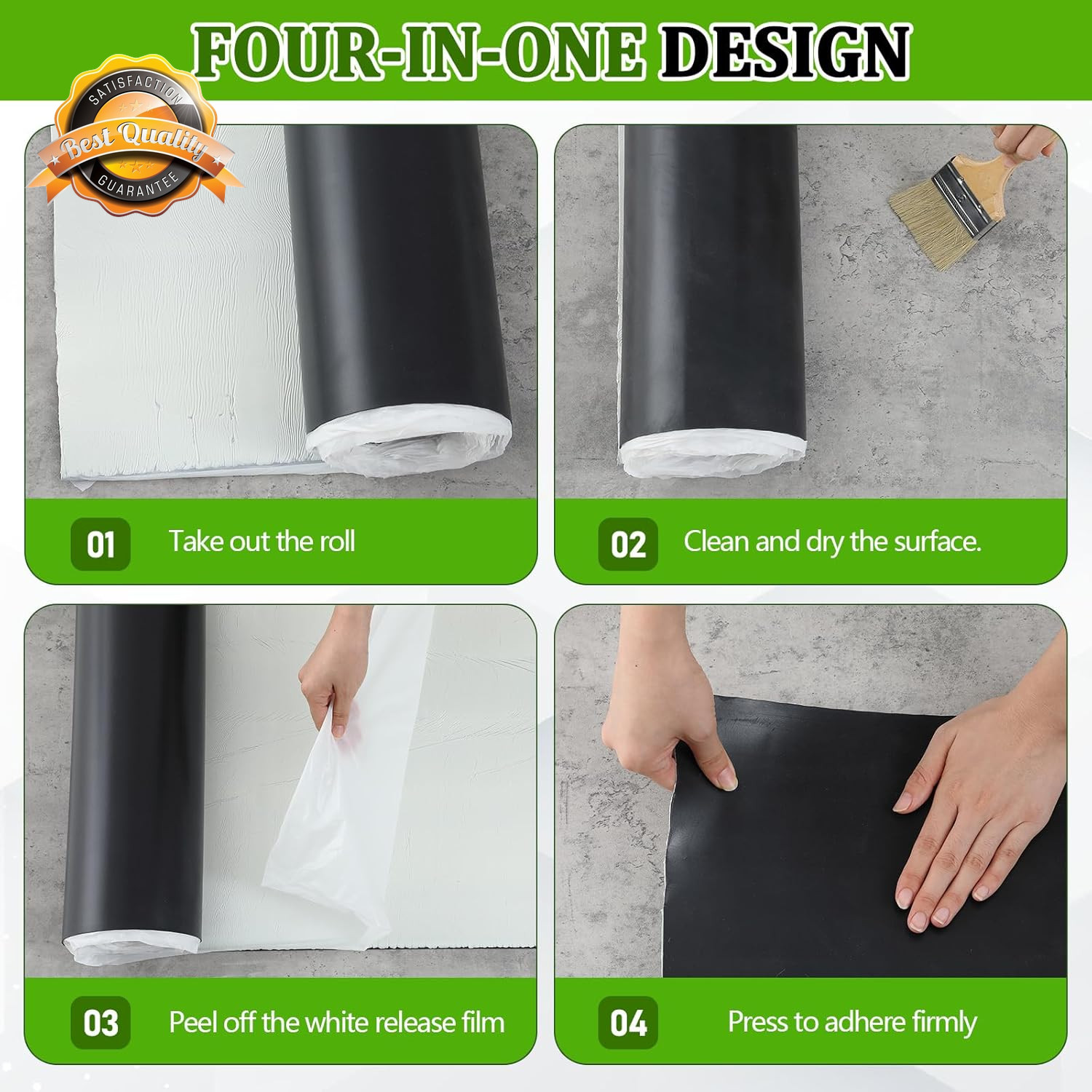 1 Roll Epdm Rubber Roofing Membrane 39″ X 5Ft, Self-Adhesive Waterproof Underlay