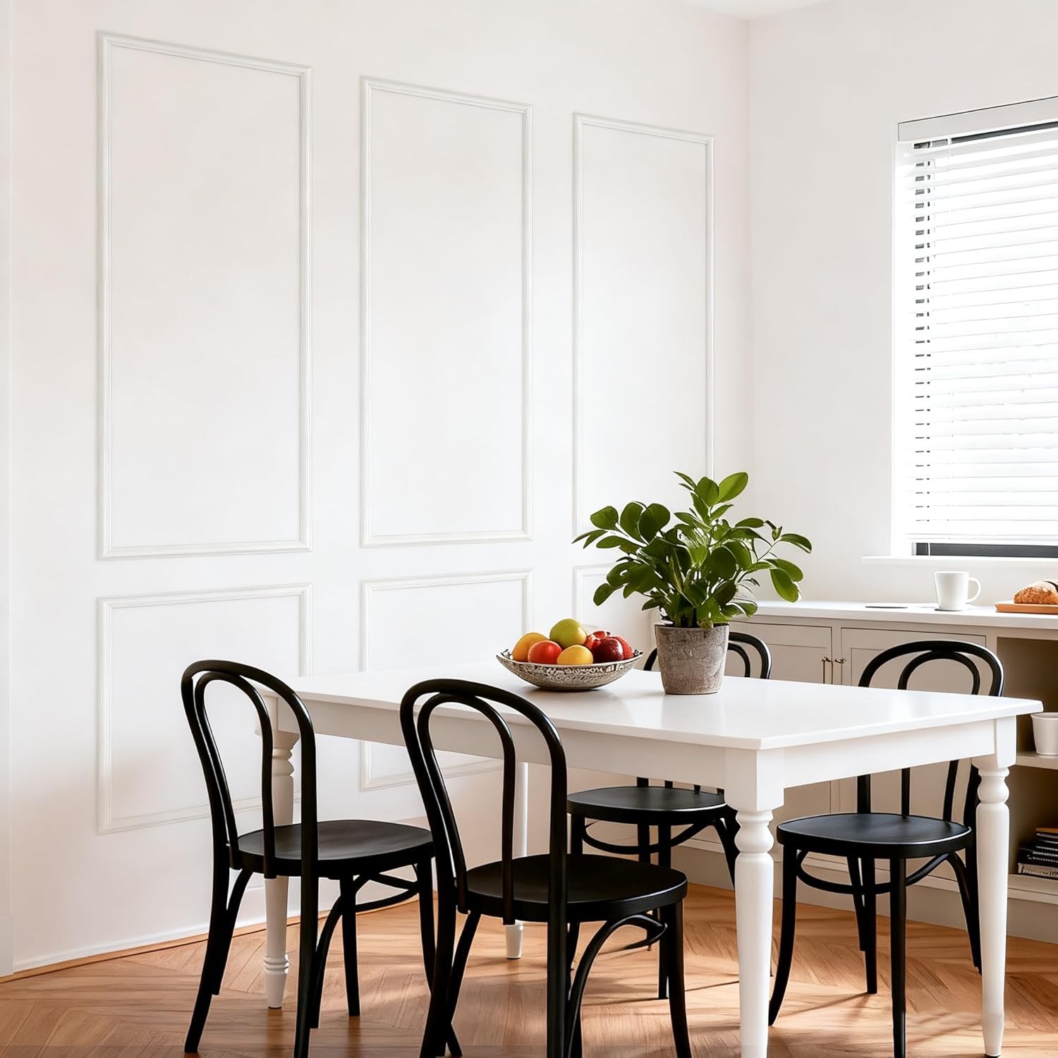 Pre-Cut Wall Molding Kit 3D Wainscoting Panels Ready to Assemble Interior Decor