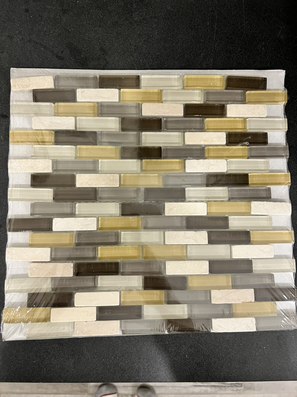 Luxor Valley Brick Glass Stone Mesh Mounted Mosaic Tiles MSI (one box) 1 Of 10