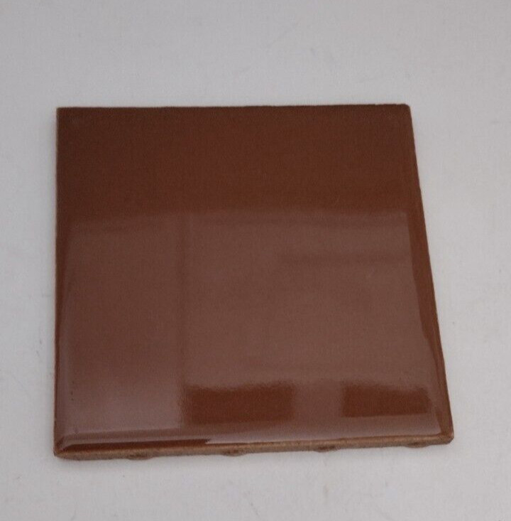 1 USCTCO Romany USA 4-1/4 Wall Tile 1950 Gloss Chocolate Brown Mocha Ceramic Vtg