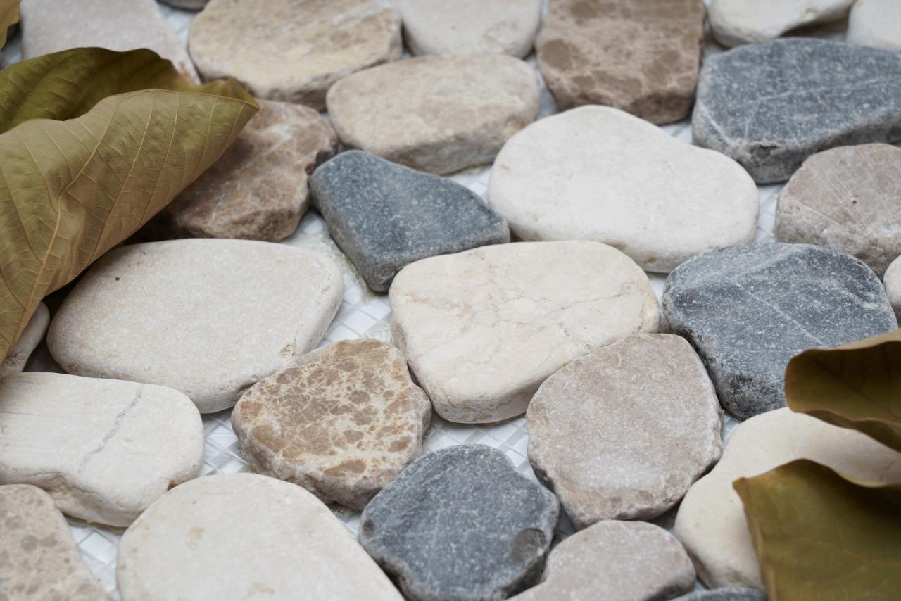 Simple Tile – Marble Mosaic Tile “River Rock Collection” MM 9504-Canyon Tumbled