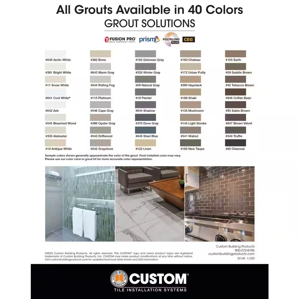 Grout Solutions Color Sample Kit – 40 Colors