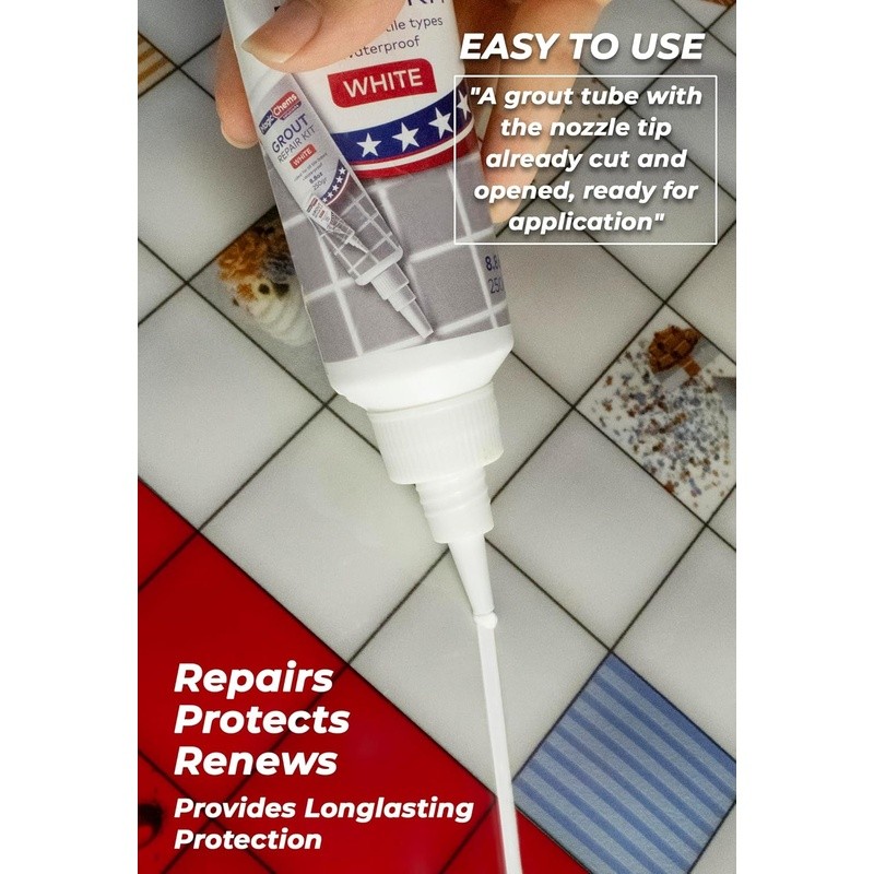 Grout Repair Kit Bathroom Tile Efficient Restoration & Easy Application New