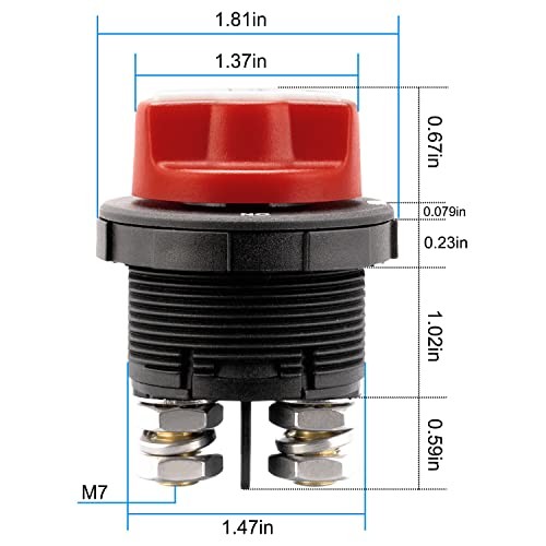 Mini Battery Switch Disconnect for Marine Boat Car Off-Road Panel Mount-100A