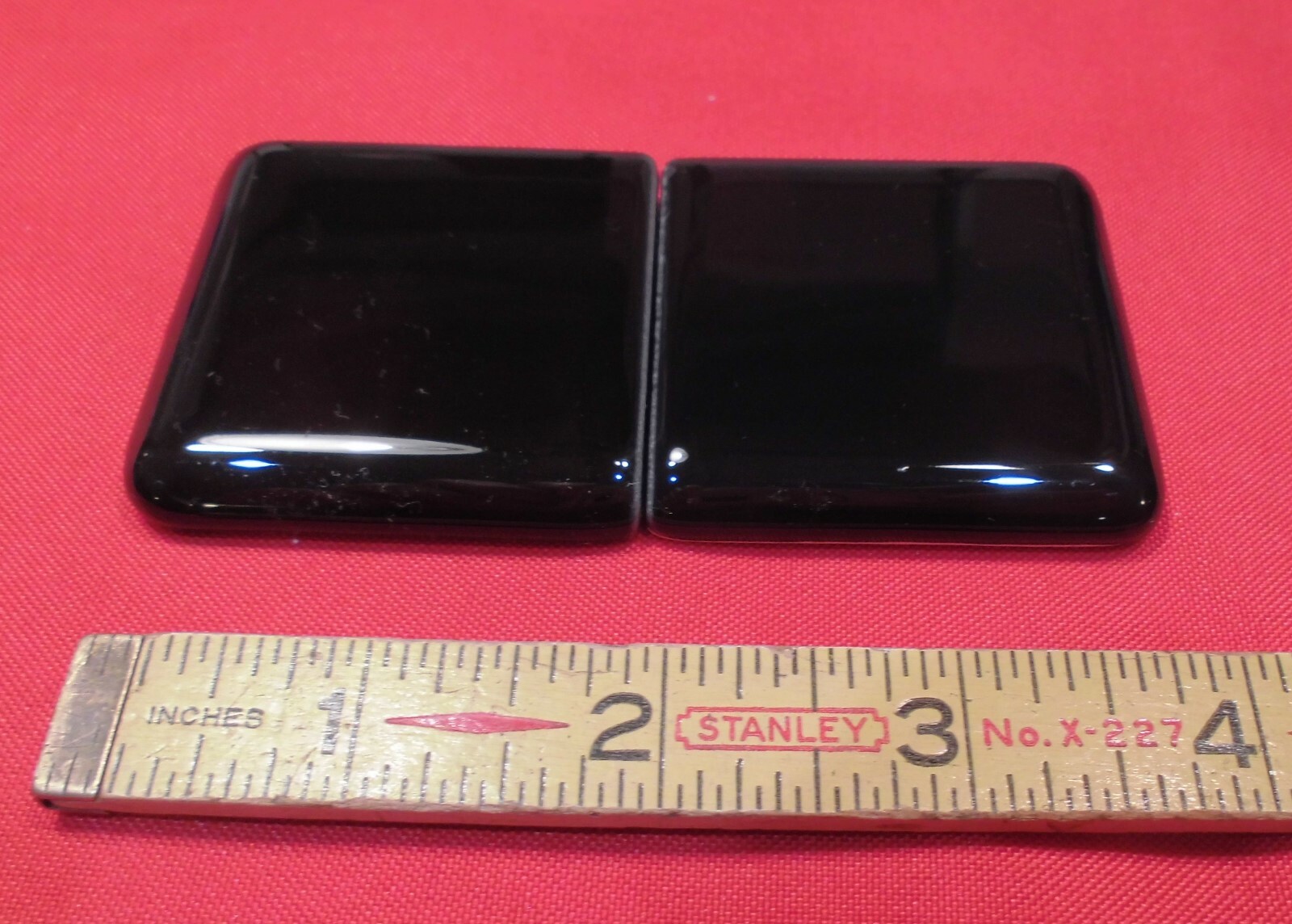 2 pcs. *Glossy Black* 2″ X 2″ X 5/16″ Ceramic Surface Bullnose Corner Tiles NEW
