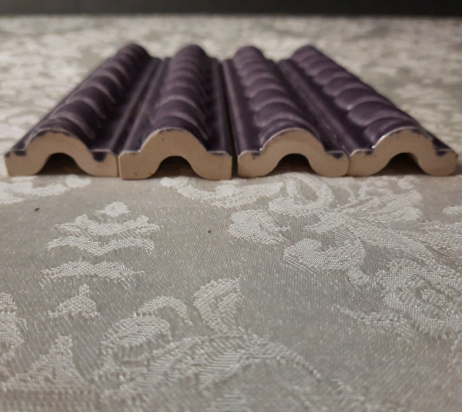 Pratt & Larson Tiles 4 Tiles Arts & Crafts Purple Border NOS