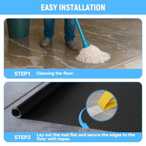 Black 2.8mm Thickened PVC Flooring Roll for Garage Floor Mats 10×20 FT
