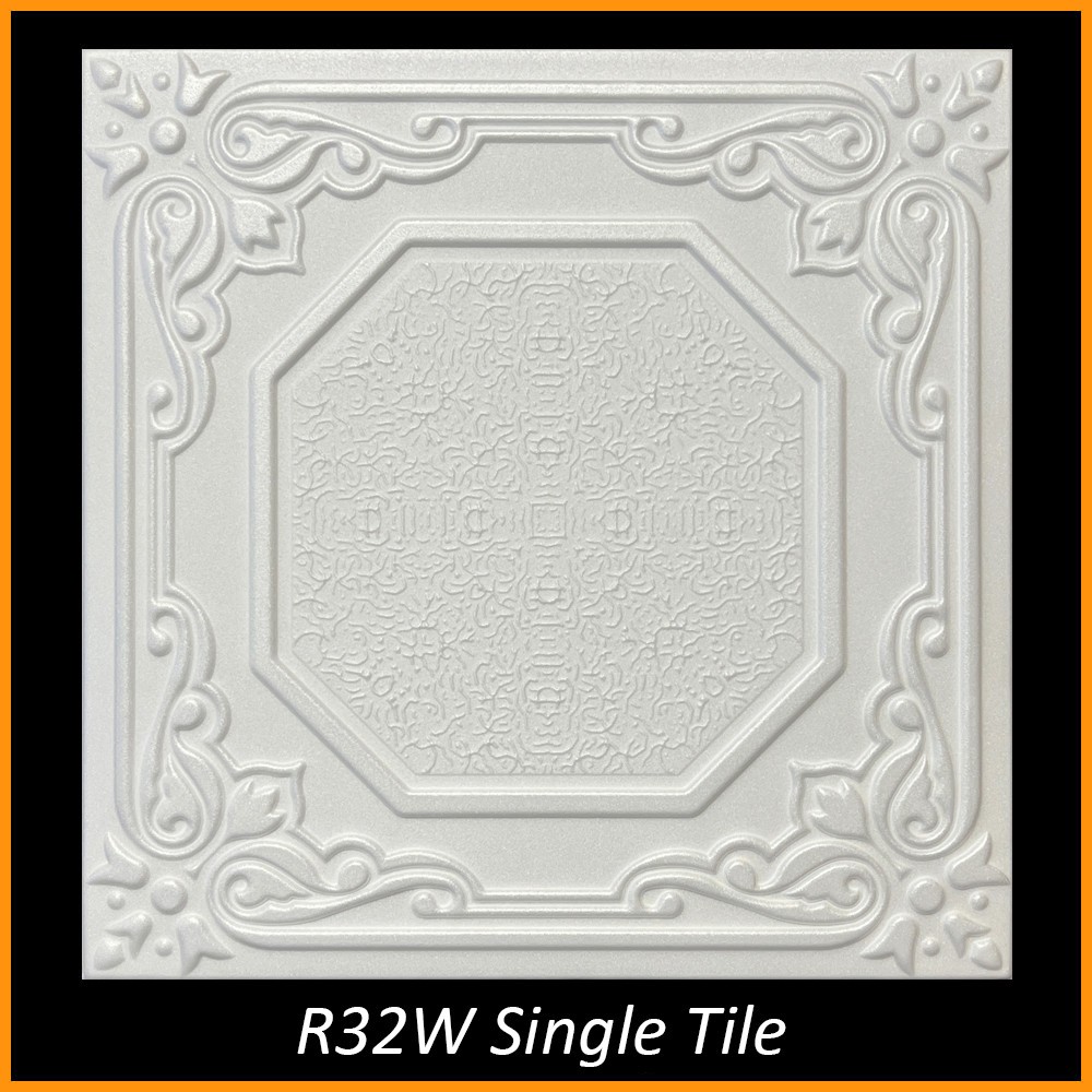 DIY Ceiling Tiles Glue Up Styrofoam 20×20 – R32 White – Pack/104 pcs 274 sq ft