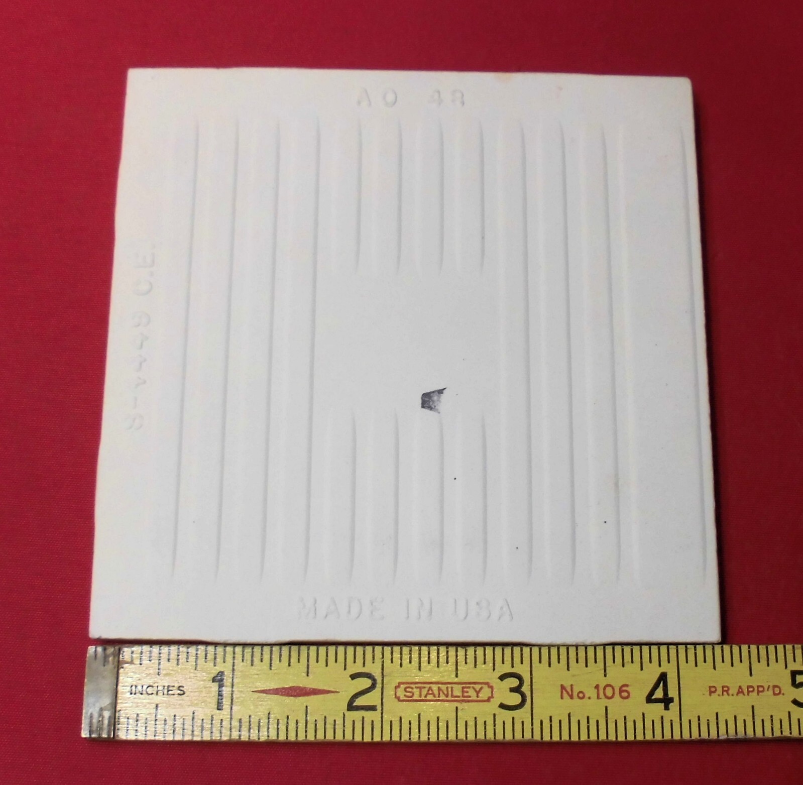 1 pc. Buttercup Yellow: 4-1/4″ Glossy BULLNOSE Ceramic Tile: American Olean, NOS