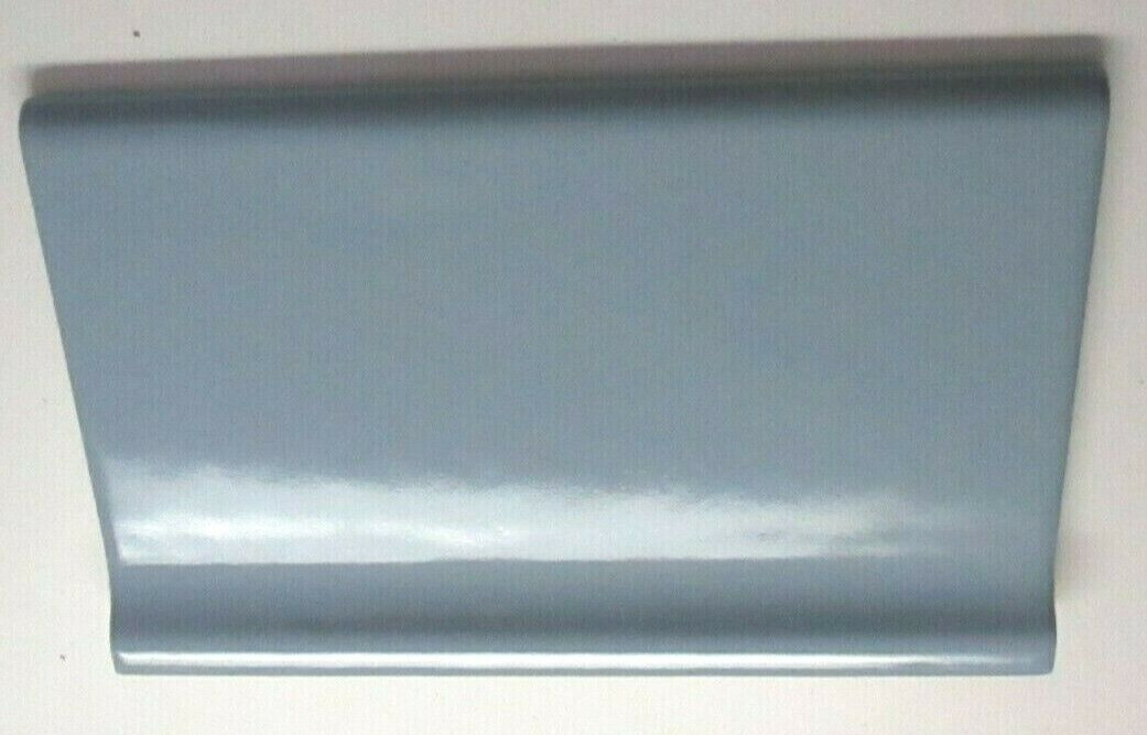 1 Tile Mannington USA 6″ Gloss Blue Gray Bullnose Cove Base Radius Ceramic Wall
