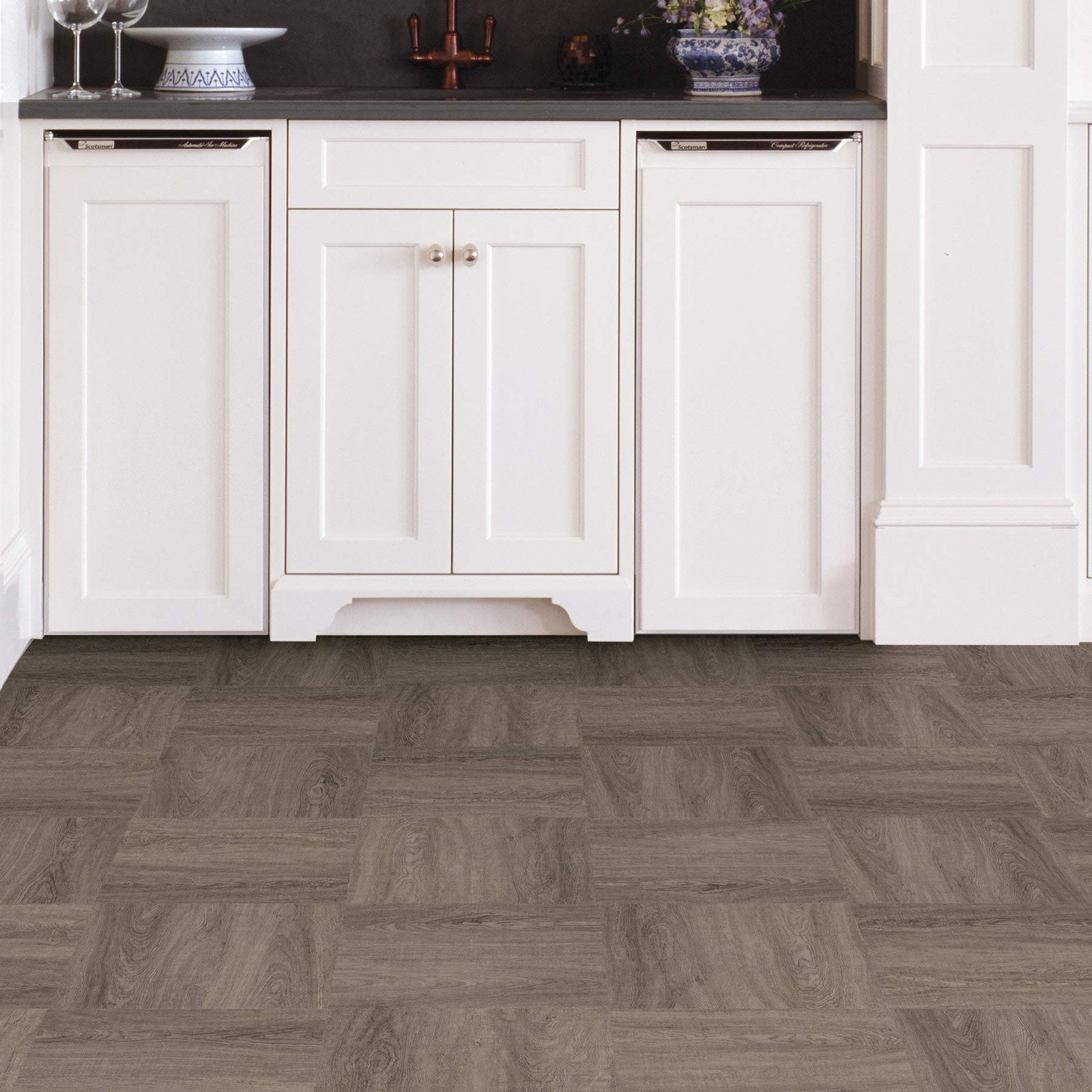 FP3321 Bungalow Peel Stick Floor Tiles Neutral Home Improvement Accessories