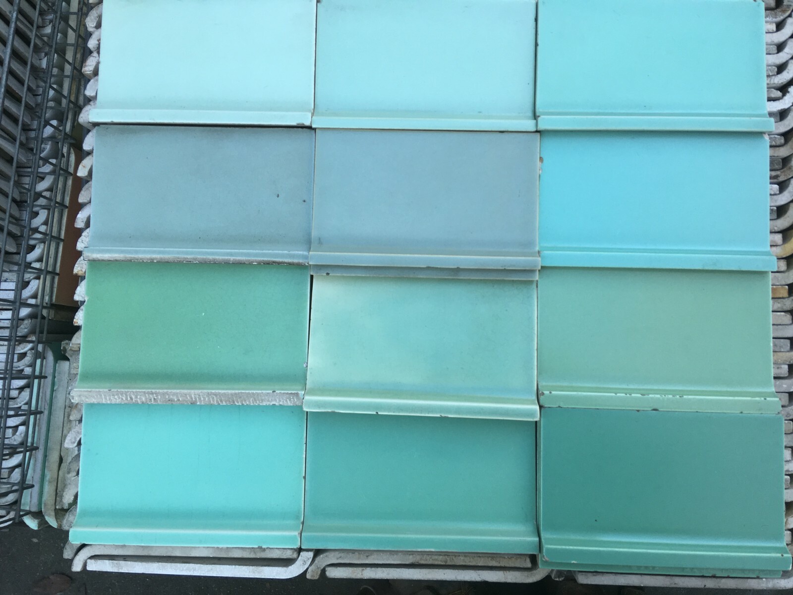matching Cove Base Tile Blue Green Pink Yellow Tan Black Grey 3 3/4 or 4 1/4 x 6