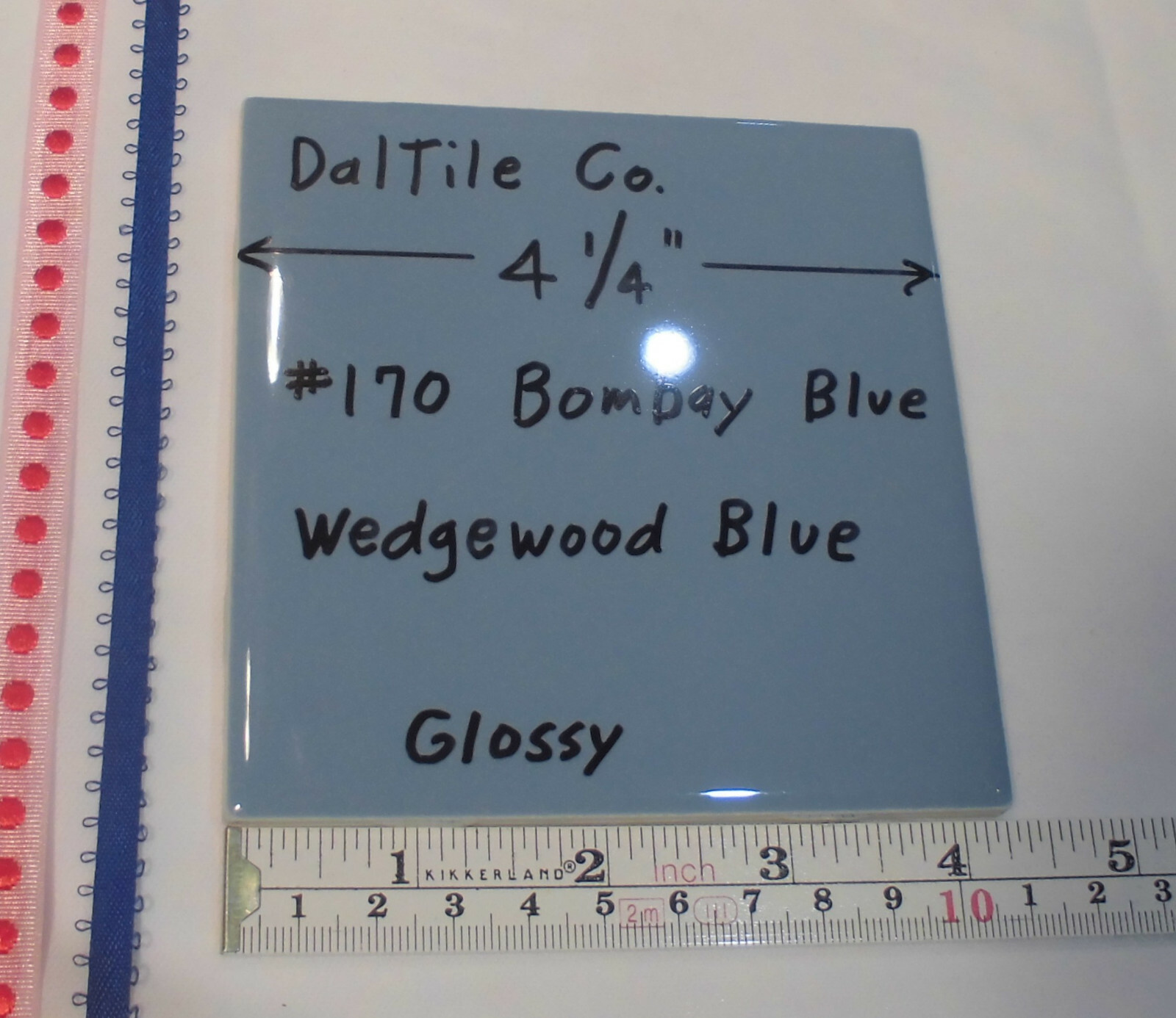 1 pc. Wedgewood Blue – Daltile Co.; Bombay 4-1/4″ Glossy Ceramic Tile; New