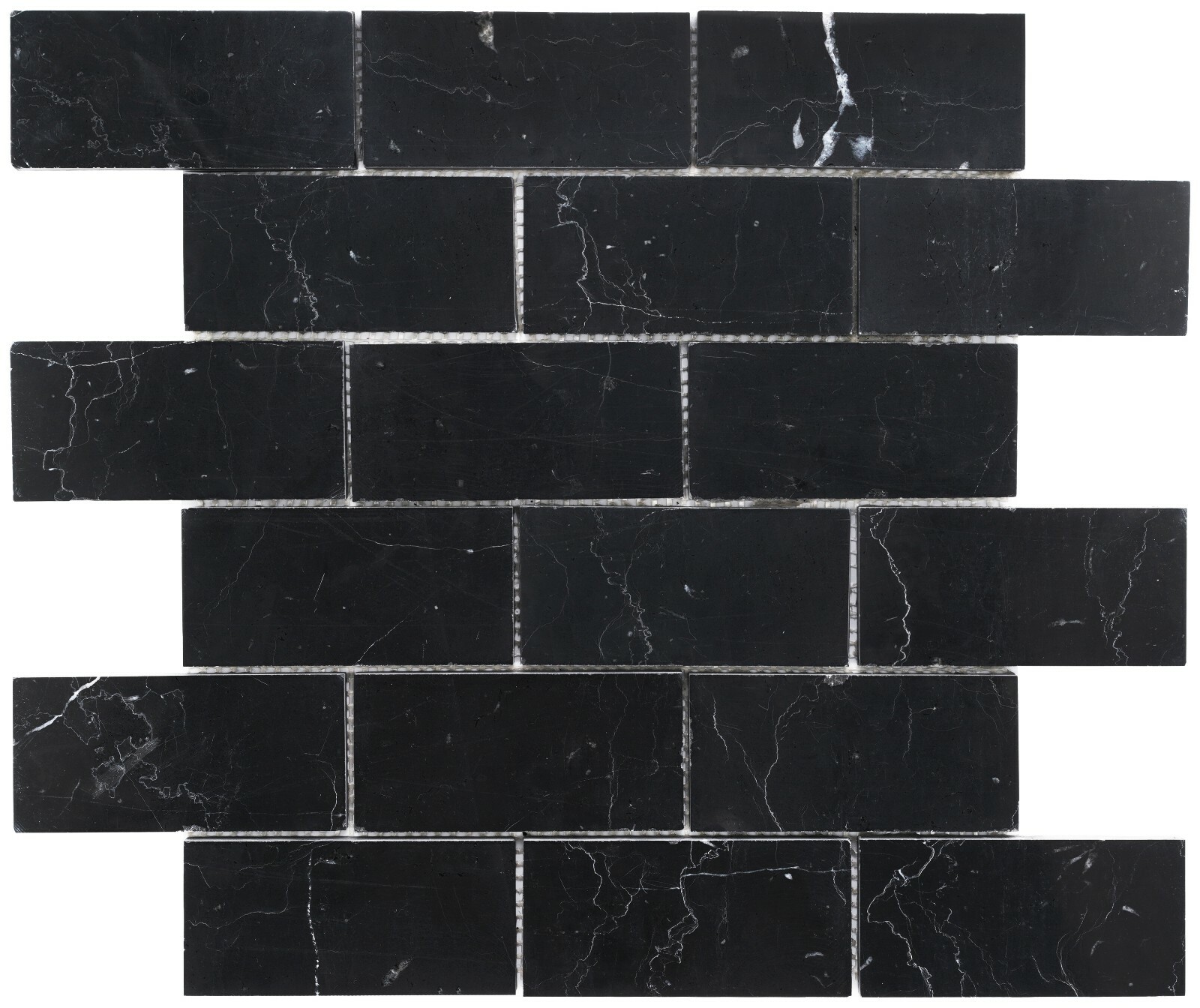 Simple Tile – Marble Mosaic Tile “2”X4″ Brick Collection” Nero Marquina Polished