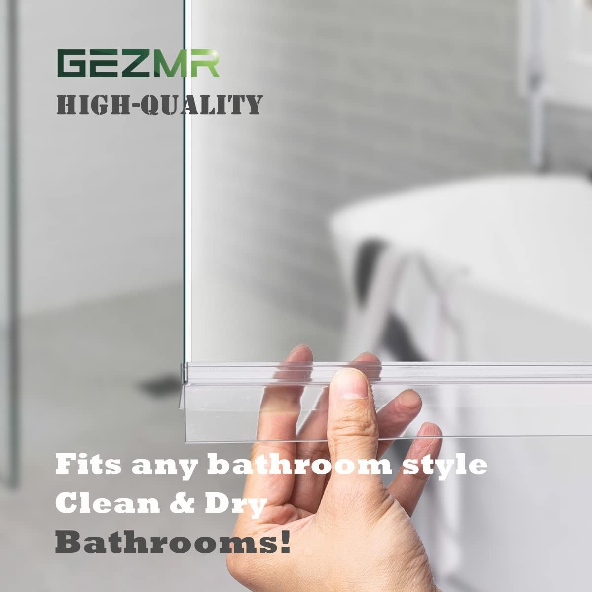 2-Pack Frameless Shower Door Bottom Seal 1/4 inch (6mm) – 23mm Gap, Clear