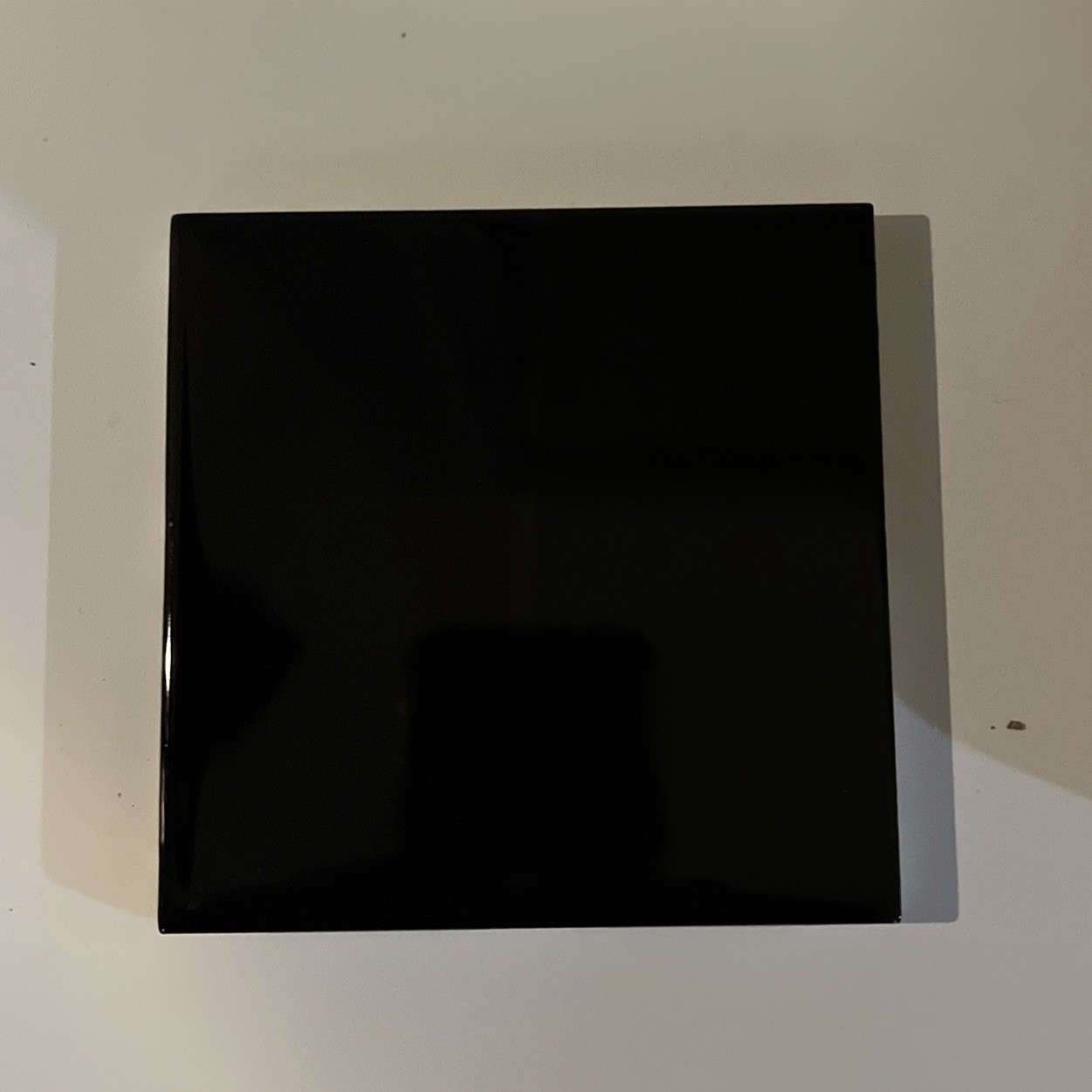 Black Gloss Ceramic Tiles Mid Century Modern 4.5”x4.5” 1950s Remnants Original