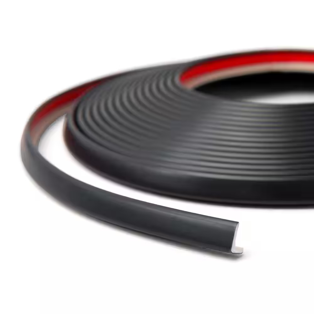 Black 20 Ft. L Glossy PVC Corner Trim Peel and Stick for Tile and Wall Edges