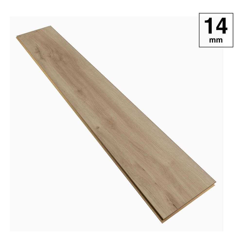 Bakewell Oak 14 mm x 8 in. W Waterproof Laminate Wood Flooring(13.28 sq. ft. /ca
