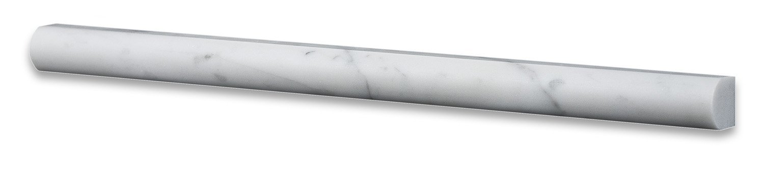 Carrrara White 3/4″ X 12″ Marble Bullnose Liner Trim