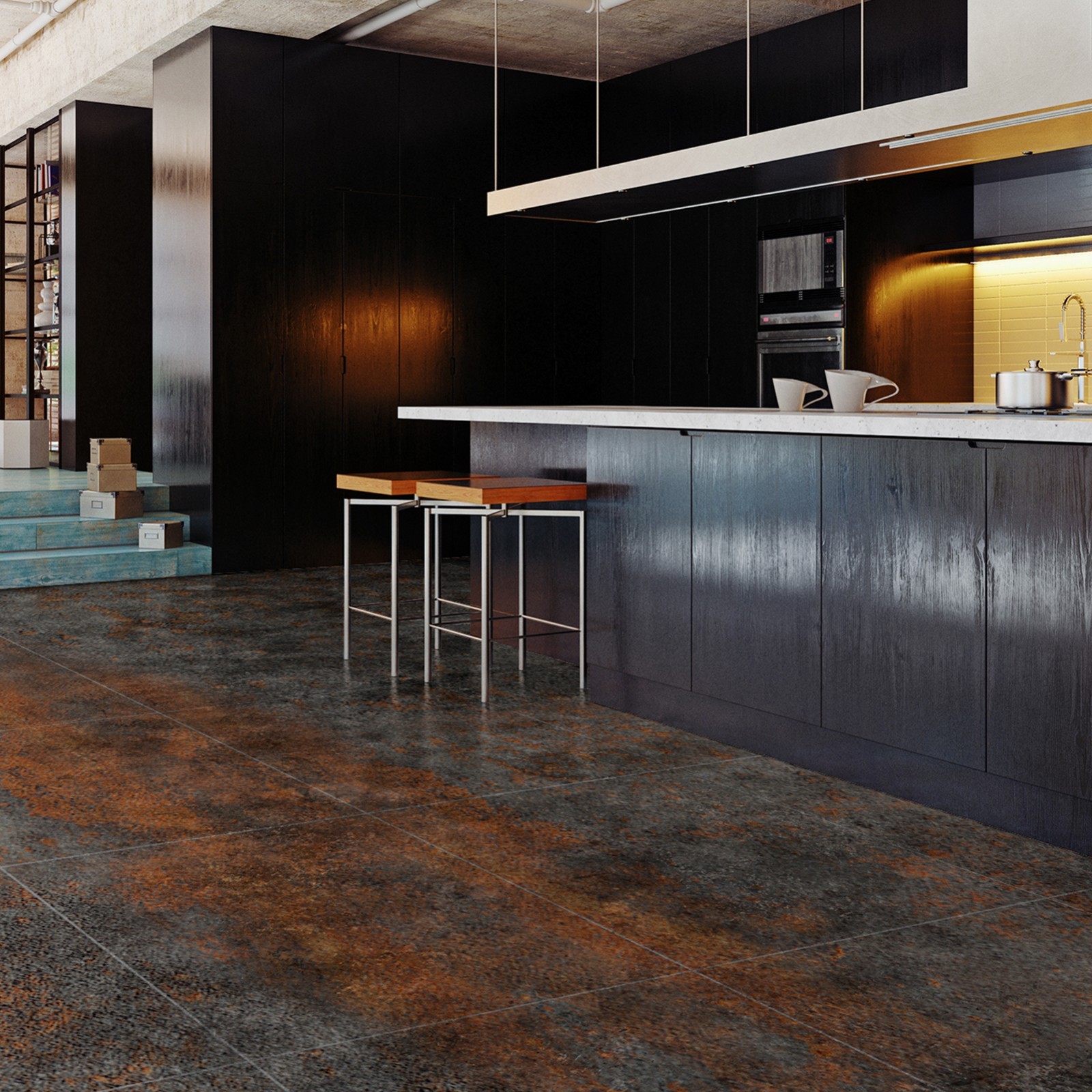 30-Pack Peel & Stick Vinyl Floor Tiles,12 x 12in Covers 30 Sq.ft – Rust Granite