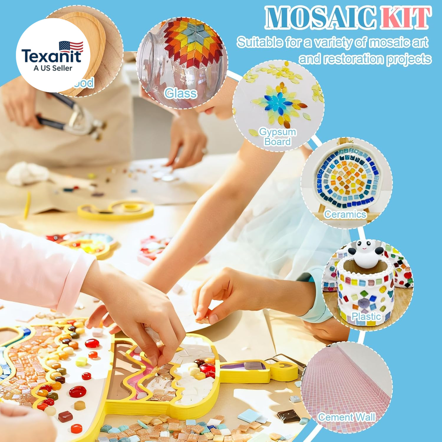 Mosaic Kit, Mosaic Grout, Glue and Seam Sealant Agent Waterproof Strong Adhesive