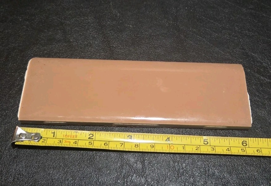 WENCZEL Vintage Ceramic Bathroom Bullnose Tile 2″ x 6″ PERISIAN BROWN 1950s