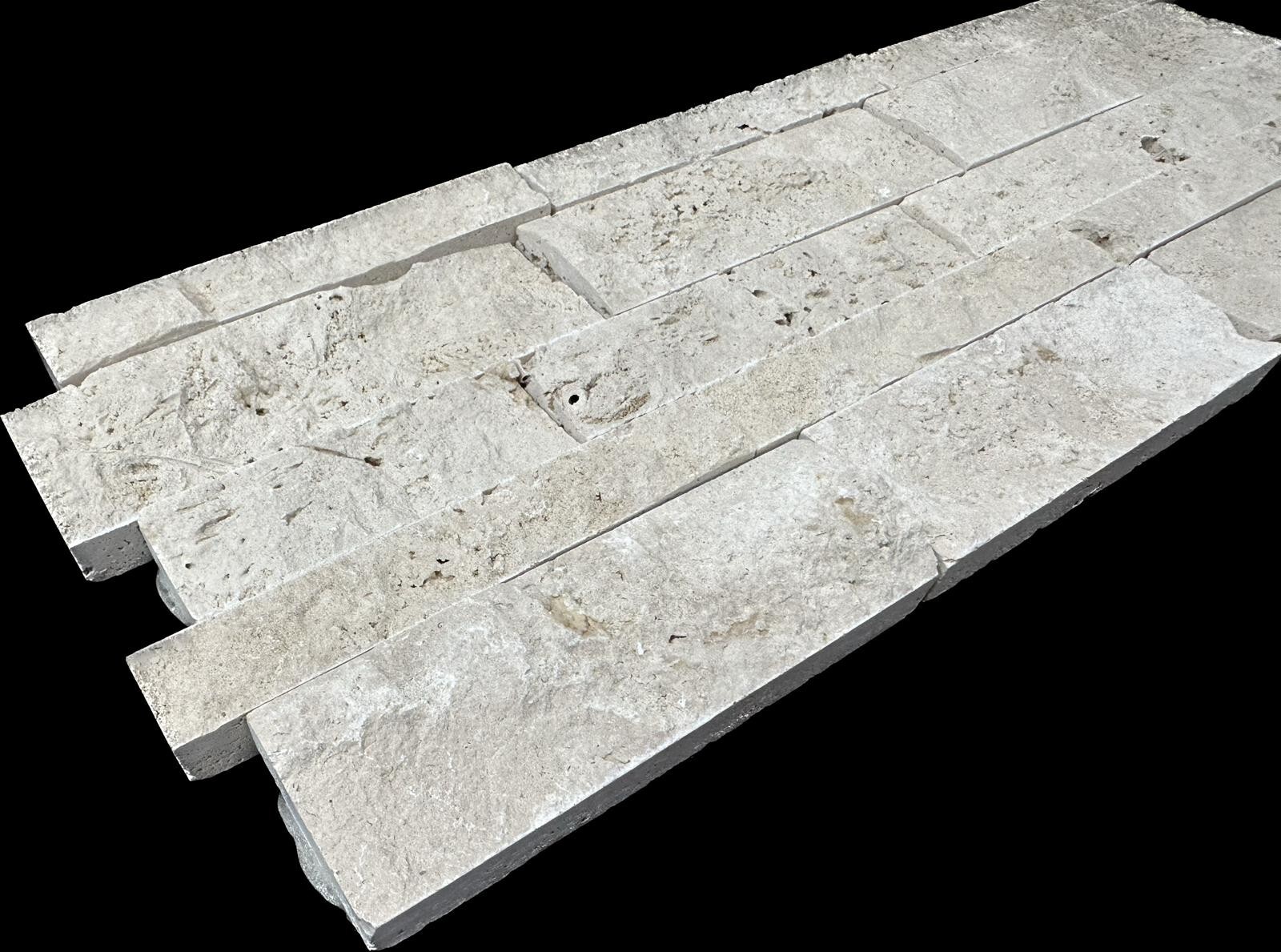 Ivory Travertine Stack Stone Ledger panel 7×20 – sample listing