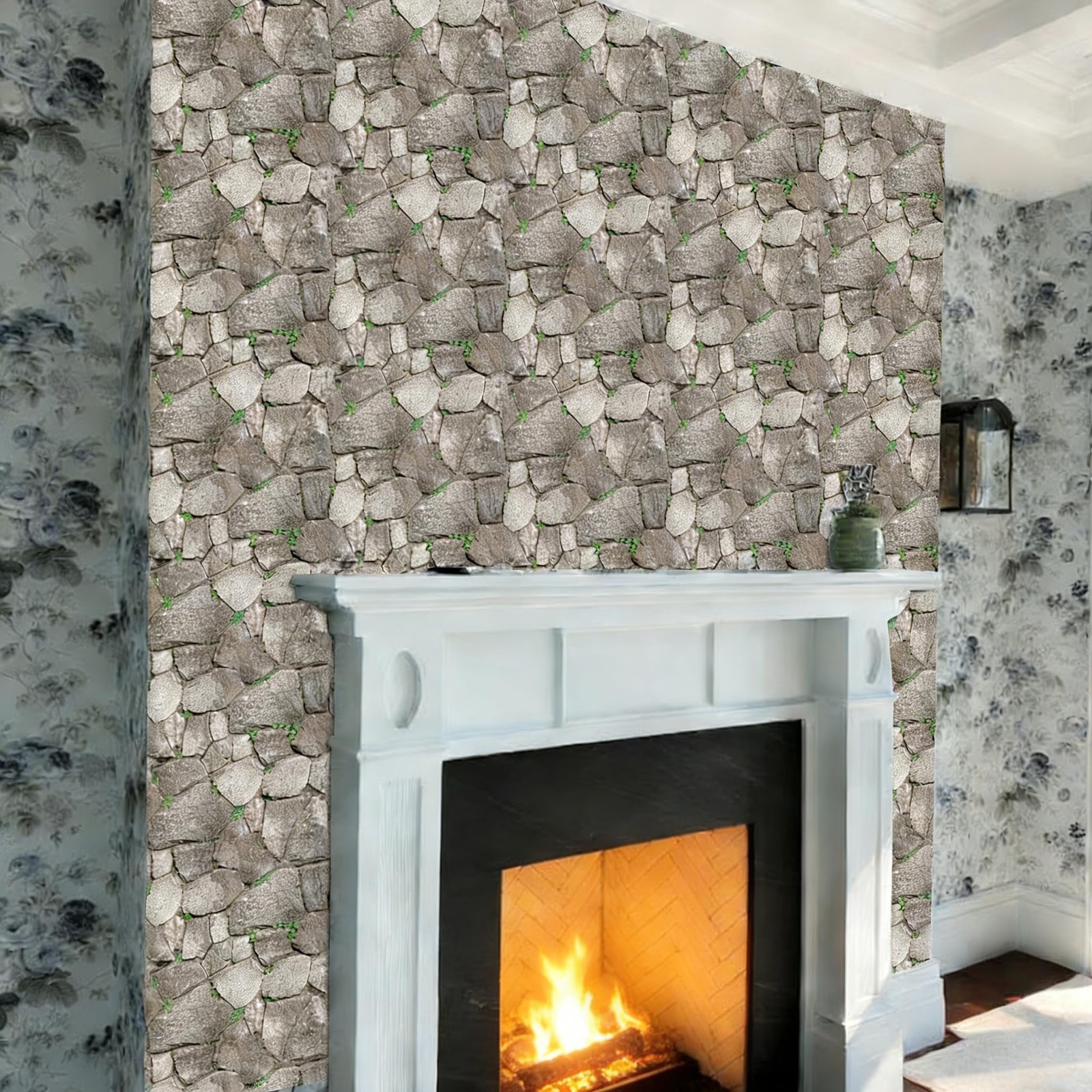 szgwtk 3D Panels Peel and Stick,Simulated Stone Wall,PVC Waterproof Self Adhe…