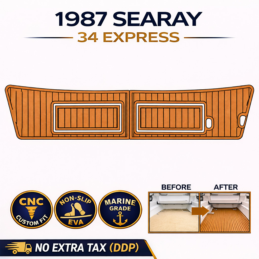 1987 Sea Ray 34 Express Boat Flooring EVA Foam Custom Deck Kit SeaDek Style Mat