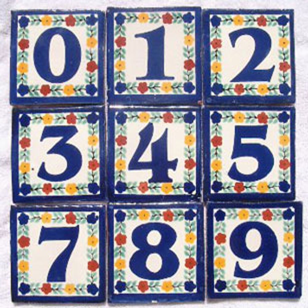 5 House Numbers Tiles 4×4 with Vertical Iron Frame (Provide us your numbers)