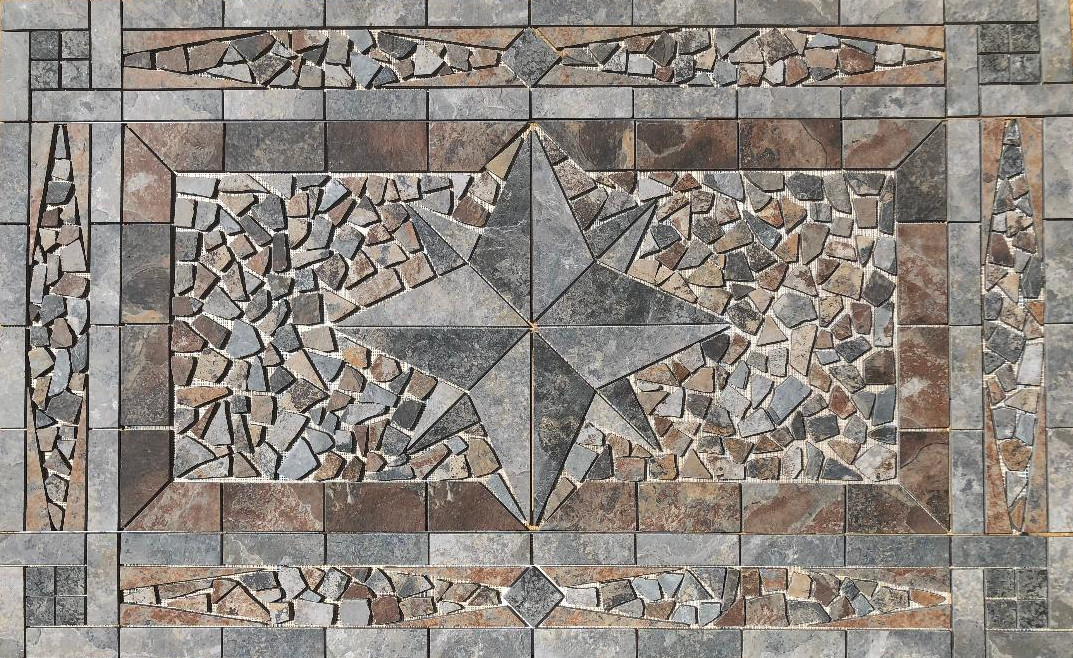 58 1/4″ x 36″ Tile Medallion Deco – Home Depot Slate look tile series