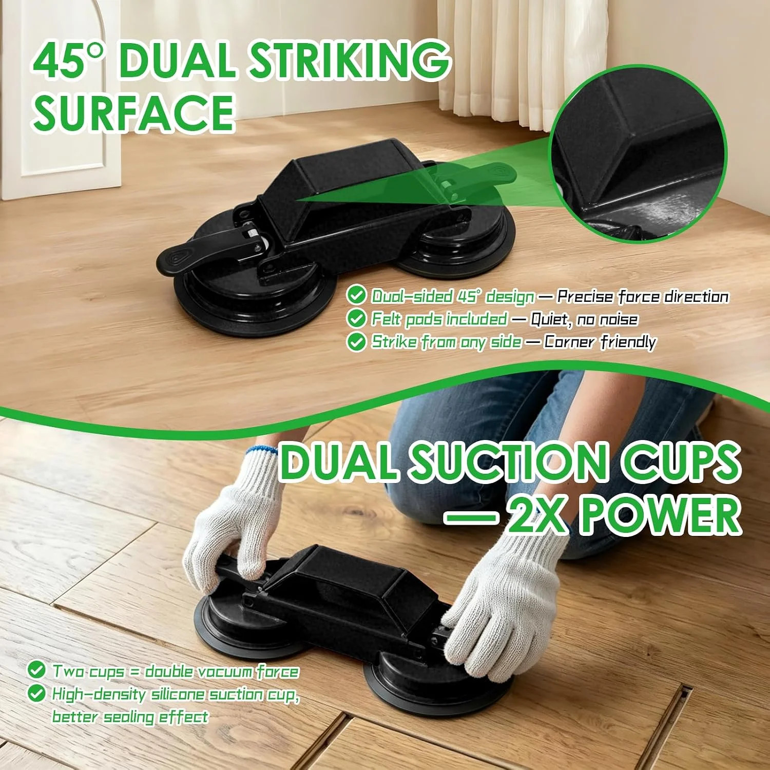 Floor Gap Fixer Tool to Fix a Floor, Vinyl Floor Repair Kit with Strong Suction