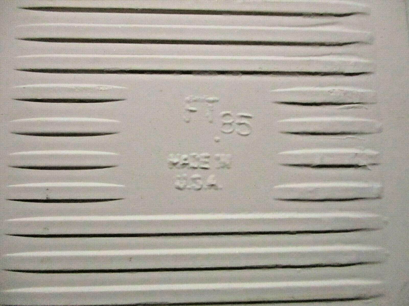 1 Wall Tile Florida USA FT 4-3/8″ Sq 1980s Ceramic Gloss Parchment Beige Vintage